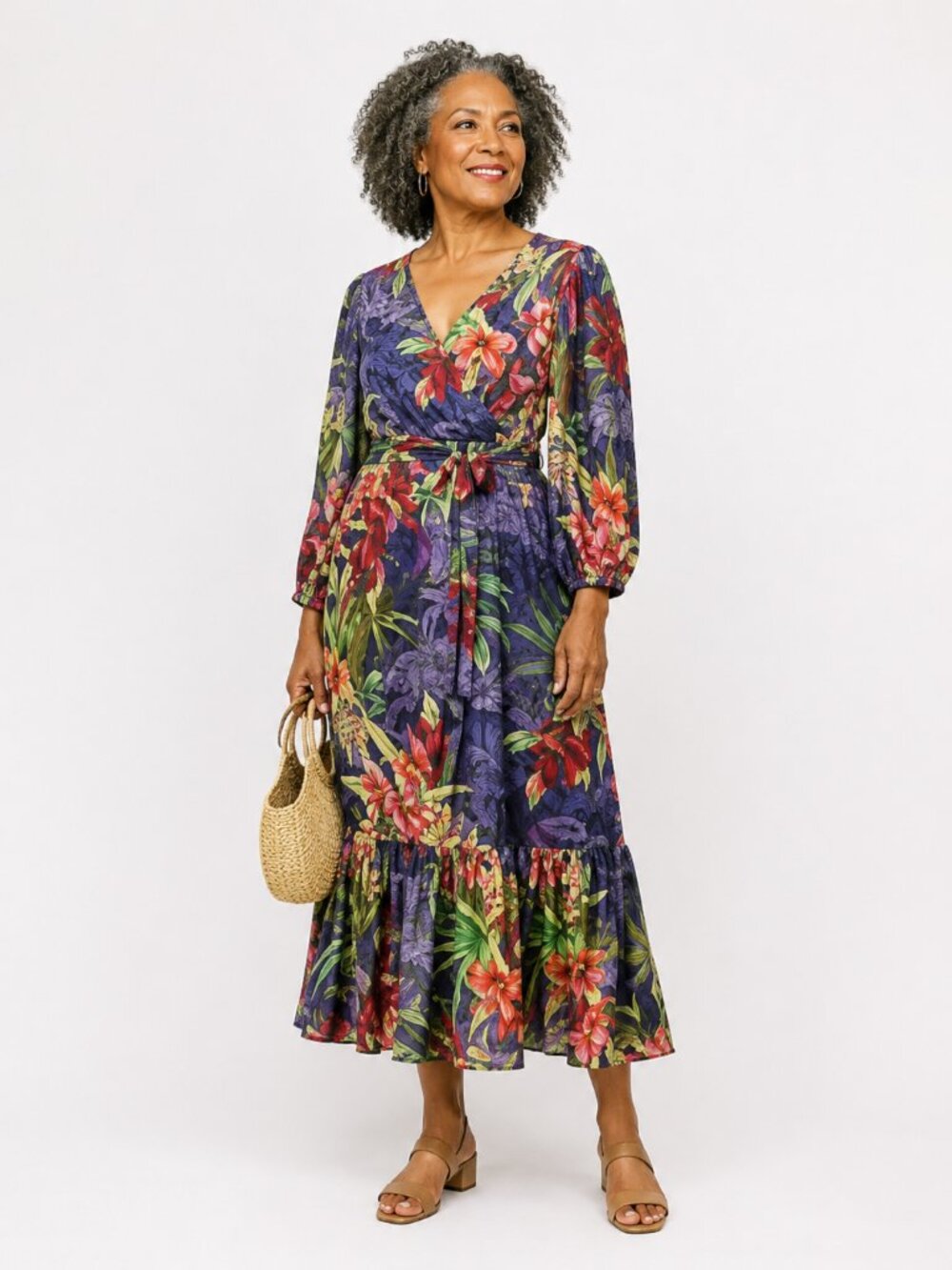 Tommy Bahama Villa Views Long Sleeve Maxi Dress Size 6
